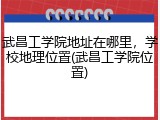 武昌工学院地址在哪里，学校地理位置(武昌工学院位置)