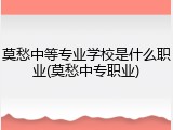莫愁中等专业学校是什么职业(莫愁中专职业)