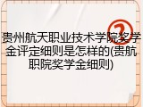 贵州航天职业技术学院奖学金评定细则是怎样的(贵航职院奖学金细则)