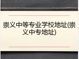 崇义中等专业学校地址(崇义中专地址)