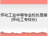 怀化工业中等专业校长是谁(怀化工专校长)
