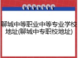 聊城中等职业中等专业学校地址(聊城中专职校地址)
