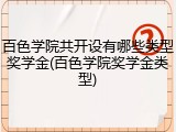 百色学院共开设有哪些类型奖学金(百色学院奖学金类型)