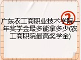 广东农工商职业技术学院一年奖学金最多能拿多少(农工商职院最高奖学金)