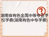 湖南省有色金属中等专业学校学费(湖南有色中专学费)
