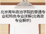 北京青年政治学院的普通专业和特色专业详解(北青政专业解析)