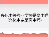 兴化中等专业学校是高中吗(兴化中专是高中吗)