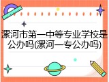 漯河市第一中等专业学校是公办吗(漯河一专公办吗)