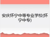 安庆怀宁中等专业学校(怀宁中专)