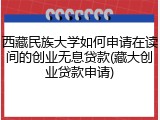 西藏民族大学如何申请在读间的创业无息贷款(藏大创业贷款申请)
