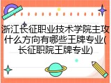 浙江长征职业技术学院主攻什么方向有哪些王牌专业(长征职院王牌专业)