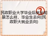 民政职业大学毕业后就业前景怎么样，毕业生去向(民政职大就业去向)