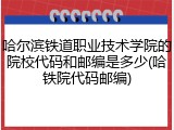 哈尔滨铁道职业技术学院的院校代码和邮编是多少(哈铁院代码邮编)