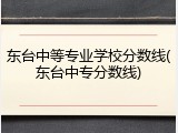 东台中等专业学校分数线(东台中专分数线)