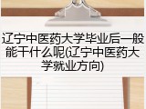 辽宁中医药大学毕业后一般能干什么呢(辽宁中医药大学就业方向)