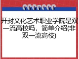 开封文化艺术职业学院是双一流高校吗，简单介绍(非双一流高校)