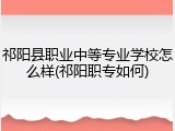 祁阳县职业中等专业学校怎么样(祁阳职专如何)