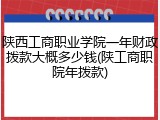 陕西工商职业学院一年财政拨款大概多少钱(陕工商职院年拨款)