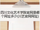 四川文化艺术学院官网是哪个网址多少(川艺官网网址)