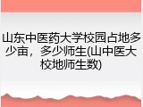 山东中医药大学校园占地多少亩，多少师生(山中医大校地师生数)