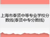 上海市奉贤中等专业学校分数线(奉贤中专分数线)