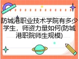 防城港职业技术学院有多少学生，师资力量如何(防城港职院师生规模)
