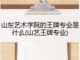 山东艺术学院的王牌专业是什么(山艺王牌专业)