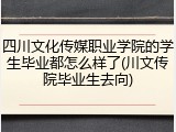四川文化传媒职业学院的学生毕业都怎么样了(川文传院毕业生去向)