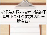 浙江东方职业技术学院的王牌专业是什么(东方职院王牌专业)