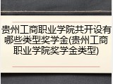 贵州工商职业学院共开设有哪些类型奖学金(贵州工商职业学院奖学金类型)