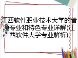 江西软件职业技术大学的普通专业和特色专业详解(江西软件大学专业解析)