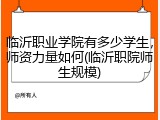 临沂职业学院有多少学生，师资力量如何(临沂职院师生规模)