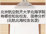 北京航空航天大学北海学院有哪些知名校友，简单分析(北航北海校友名录)