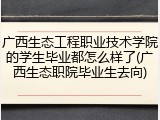 广西生态工程职业技术学院的学生毕业都怎么样了(广西生态职院毕业生去向)