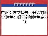 广州南方学院专业开设有哪些,特色在哪("南院特色专业")