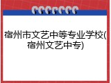 宿州市文艺中等专业学校(宿州文艺中专)