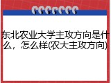 东北农业大学主攻方向是什么，怎么样(农大主攻方向)