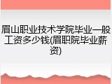 眉山职业技术学院毕业一般工资多少钱(眉职院毕业薪资)