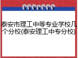 泰安市理工中等专业学校几个分校(泰安理工中专分校)