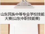 山东民族中等专业学校技能大赛(山东中职技能赛)