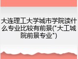 大连理工大学城市学院读什么专业比较有前景("大工城院前景专业")