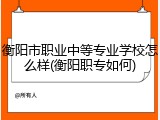 衡阳市职业中等专业学校怎么样(衡阳职专如何)