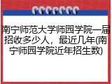 南宁师范大学师园学院一届招收多少人，最近几年(南宁师园学院近年招生数)