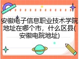 安徽电子信息职业技术学院地址在哪个市，什么区县(安徽电院地址)