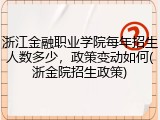 浙江金融职业学院每年招生人数多少，政策变动如何(浙金院招生政策)