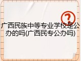 广西民族中等专业学校是公办的吗(广西民专公办吗)