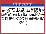 桂林信息工程职业学院有mba吗？emba和mba的入学条件是什么(桂林职院MBA条件)