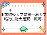 山东财经大学是双一流大学吗?(山财大是双一流吗)