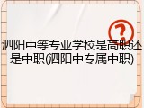 泗阳中等专业学校是高职还是中职(泗阳中专属中职)