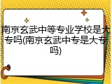 南京玄武中等专业学校是大专吗(南京玄武中专是大专吗)